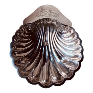 Victorian Barker Brothers Heraldic Shell Silverplate Bowl For Sale