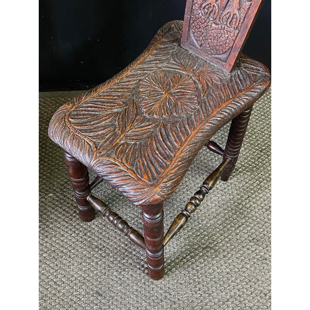 Exquisite Scottish Carved Oak Spinning Chair Chairish