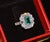 Gia Certified 2.53ct Natural Zambian Emerald & Diamond Halo Milgrain 18k White Gold Ring, Size 5 For Sale - Image 12 of 16