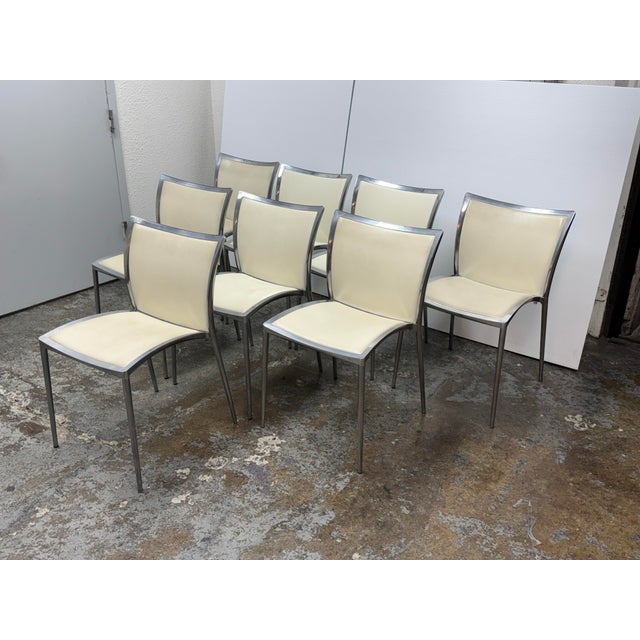 Design Plus Gallery presents a Set of Eight Zilli Stacking Chairs by Roberto Barbieri for Zanotta. This set of eight...