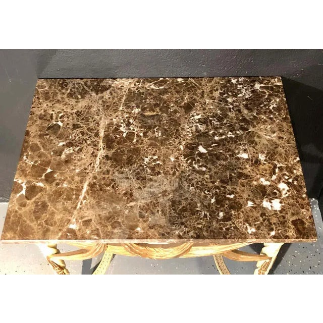 Paint Dorothy Draper Console Sofa or End Tables, Parcel Gilt & Paint Decorated - a Pair For Sale - Image 7 of 13