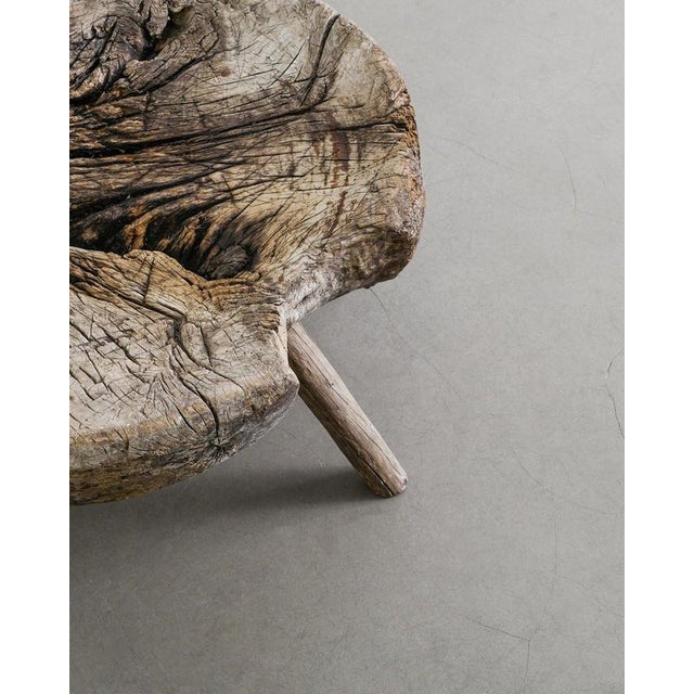 Antique Brutalist Swedish Wooden Butcher Side Coffee Table, 1800s For Sale - Image 4 of 8