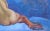 Photorealism Mid Century Nude Study, Reclining Figure on Blue Original Oil by Jon Blanchette For Sale - Image 3 of 6