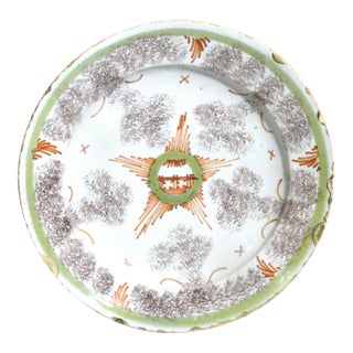 Bristol Delftware Star Dish With Sponged Manganese Clouds, Circa 1745 For Sale