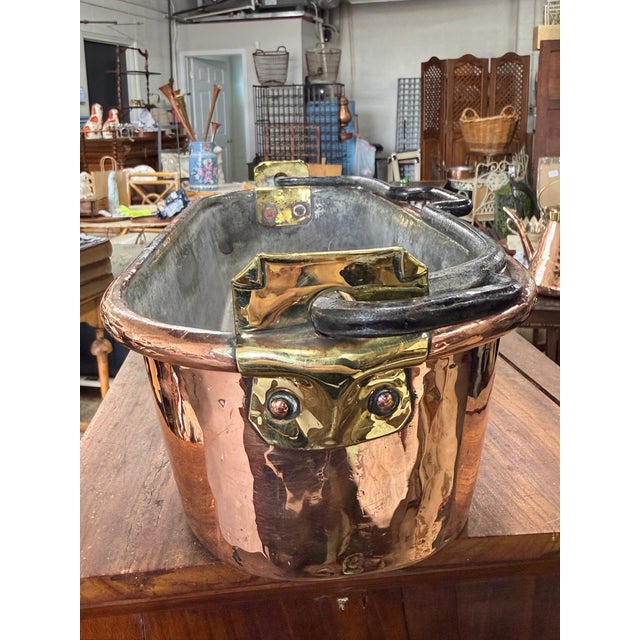 A beautiful and increasingly hard-to-find antique French copper poissonnière, dating to the early 19th century. This...