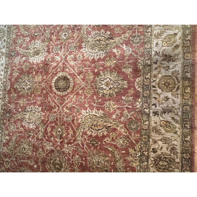 2000 - 2009 8’ X 10’ Hand-Knotted Indo-Persian Ushak Wool Rug - Immaculate Condition For Sale - Image 5 of 7