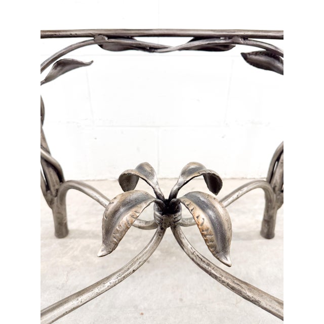 Vintage Robb & Stucky Hollywood Regency Vine Palm Floral Wrought Iron Coffee Table For Sale In Tampa - Image 6 of 11