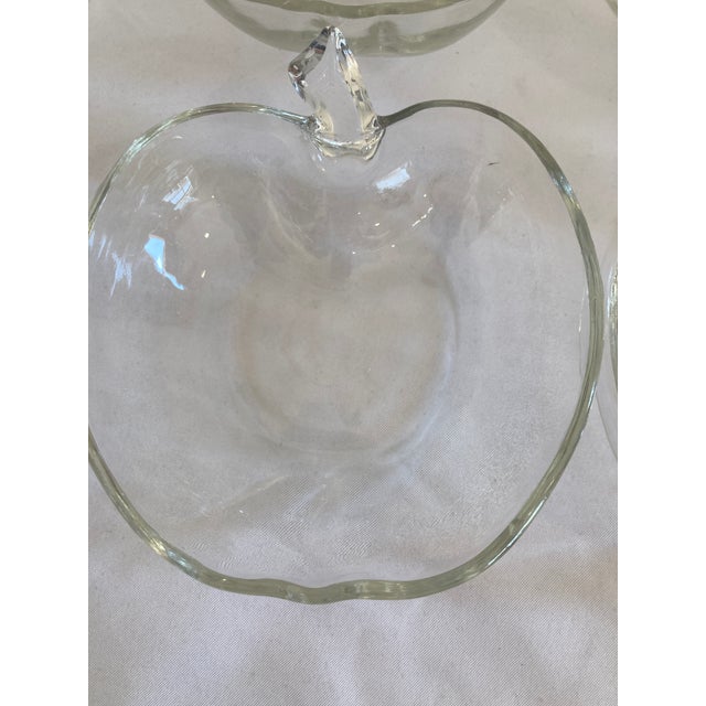 Mid 20th Century Vintage Anchor Hocking Clear Glass Apple Bowls, Set of 6 For Sale - Image 5 of 11