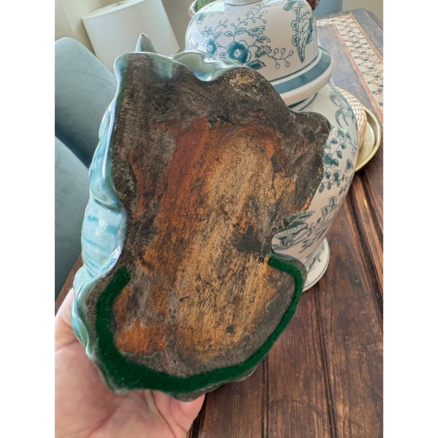 Pair Of Vintage Chinese Turquoise Shiwan Foo Dog Planters Or Sculptures Playful and protective, this vintage pair of hand-...