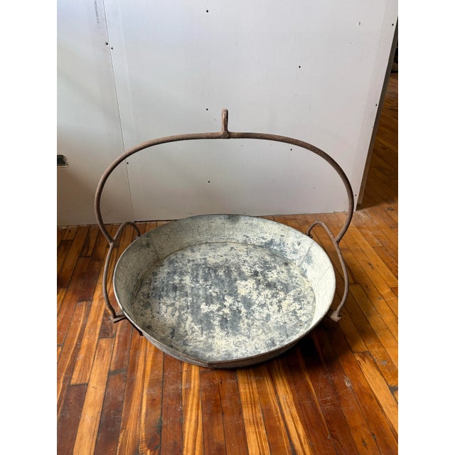 Early 20th Century Industrial Farmhouse Hanging Metal Basin For Sale - Image 9 of 12