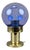 Kamenicky Senov Blue Glass and Brass Table Lamp, Czechoslovakia, 1970s For Sale