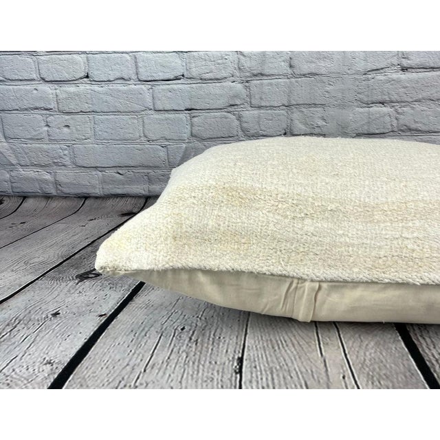 16 x 24 Hemp Pillow Turkish Cushion Natural White Pillow Cushion Cover For Sale - Image 4 of 4