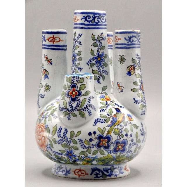 Ceramic Antique French Quintal Tulipiere Vase For Sale - Image 7 of 9