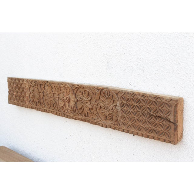 Floral Moorish Fusion Indian Carved Lintel For Sale - Image 4 of 8