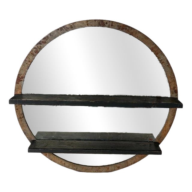 Vintage Display Shelf in Metal and Wood For Sale