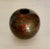 Contemporary Brown Round Modern Art Studio Ceramic Vase With Gold and Orange Accenting For Sale - Image 3 of 5