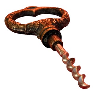 Vintage French Ornate Corkscrew in Brass, 1950s For Sale