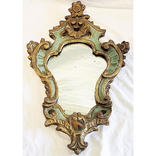 1970s 1970s Italian Rococo Painted Mirror For Sale - Image 5 of 5