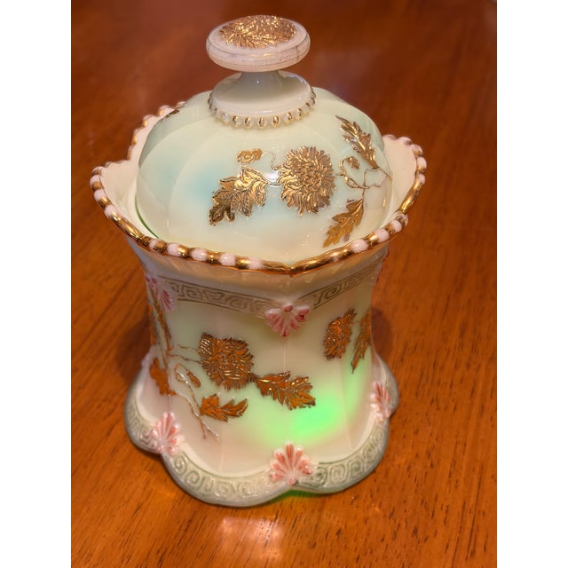 Early 20th Century Northwood Glass Company Custard Glass Table Set - Set of 3 For Sale - Image 18 of 18