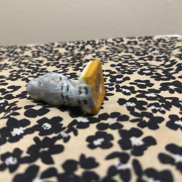 1960s Vintage Hand-Painted Ceramic Snowy Owl Figurine on Open Book Miniature For Sale - Image 5 of 5