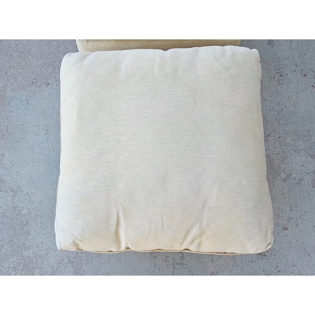 Wood 1970s Square Pillow Top Ottomans Attributed to Milo Baughman- A Pair For Sale - Image 7 of 11