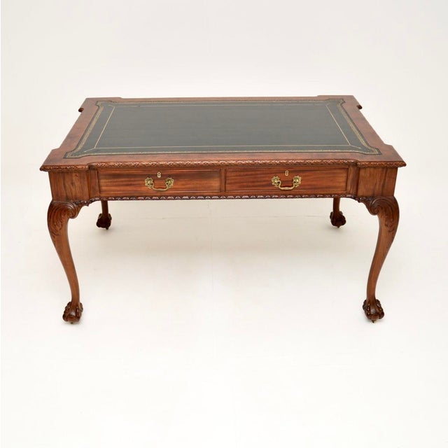 A magnificent antique Chippendale revival desk by Gillows. This was made in England, it dates from around the 1890-1900...