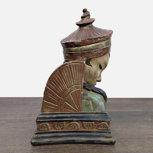 Pair of Vintage Bookends With Asian Inspired Busts For Sale - Image 17 of 18