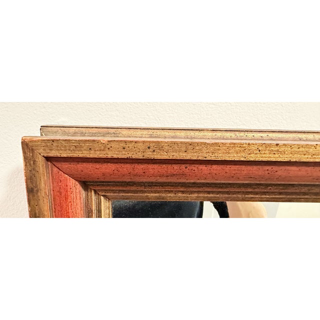 Rustic Red and Gold Vintage Wall Mirror For Sale - Image 12 of 14