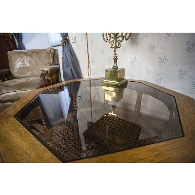 The elegant octagonal-shaped coffee table made of solid oak stands out not only for its stable and high-quality...