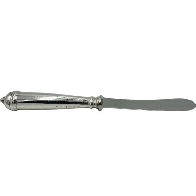 Metal Vintage Christofle France Sterling Silver Knife Butter Cheese Spreader For Sale - Image 7 of 12