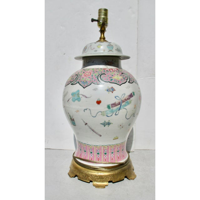Chinese Early 18th Century Chinese Yongzheng Porcelain Ginger Jar Lamp For Sale - Image 3 of 14