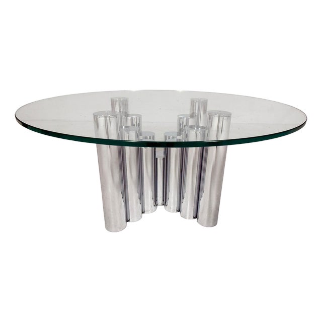 Sculptural Coffee Table in Chrome by Marco Zanuso, Italy, 1970s For Sale