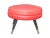 Mid-Century Modern Rount Swivel Red Vinyl Ottoman For Sale