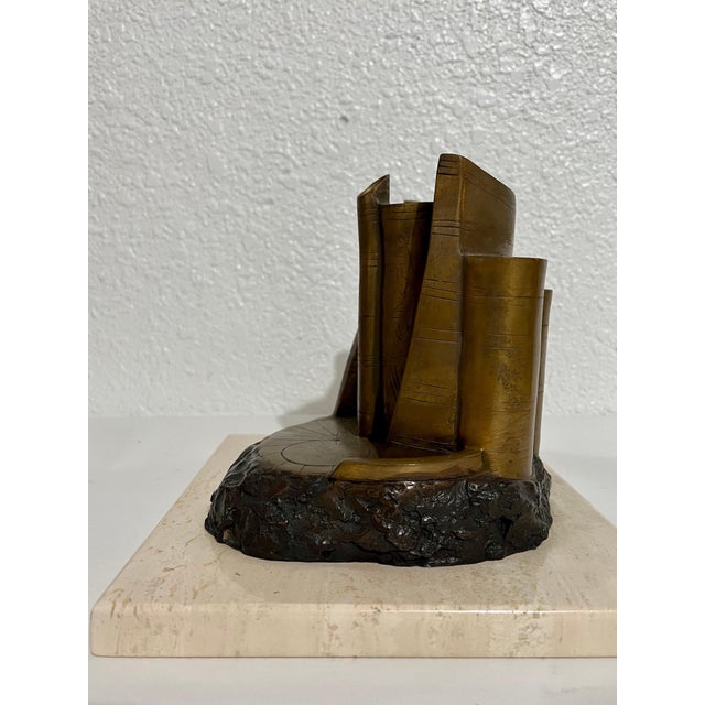 Charna Rickey, Bronze Abstract Space Age Book Sculpture LA California Modernist Charna Rickey For Sale - Image 10 of 12