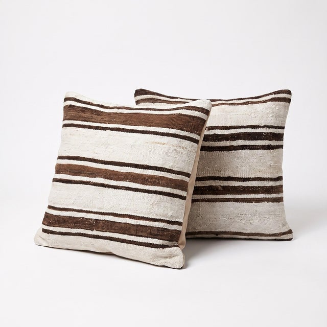 This beautiful 24'' x 24'' pillow cover set was made from authentic Turkish Kilim pieces. Bright colors of wool adorn the...