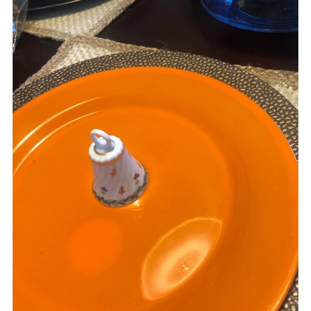 Ceramic Vintage Porcelain Hand Painted Table Bell For Sale - Image 7 of 8