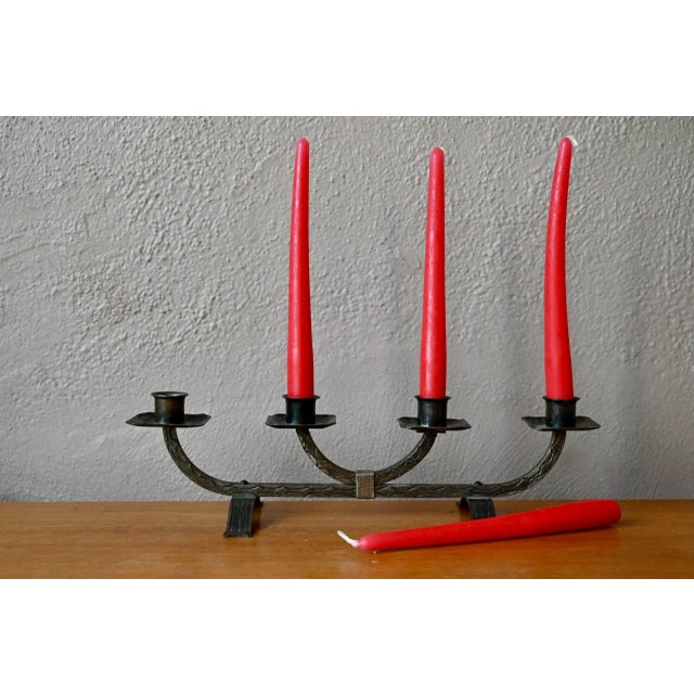 Brutalist Brushed Metal Candleholder, 1970s For Sale - Image 10 of 11