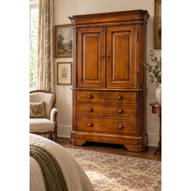 Vintage Stanley Furniture Gentleman’s / Entertainment Armoire Chest For Sale - Image 12 of 12