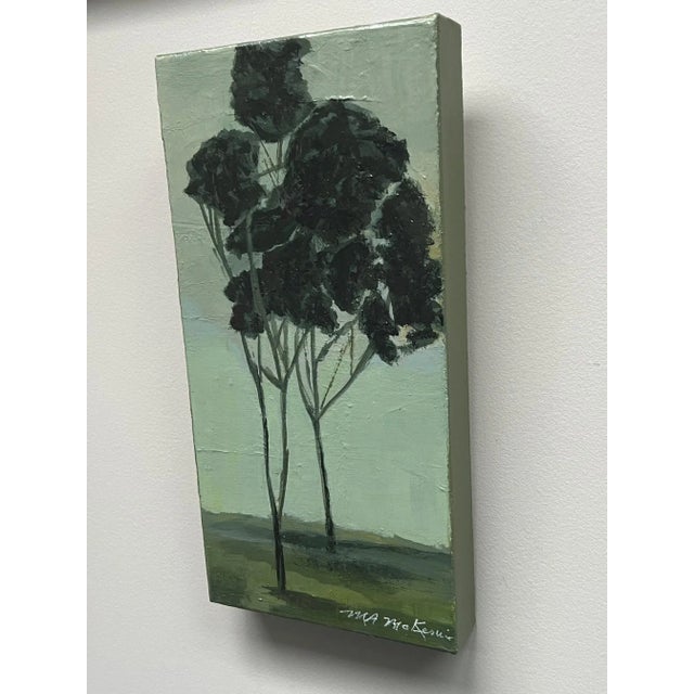 Impressionist "Muted Moss" Contemporary Impressionist Landscape in Various Shades of Green by Mill Valley Artist Mary Anne McKernie For Sale - Image 3 of 7