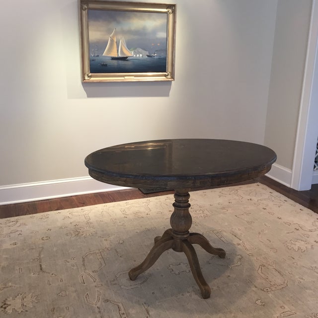 1840 Restoration Hardware Bluestone Pedestal Table Chairish