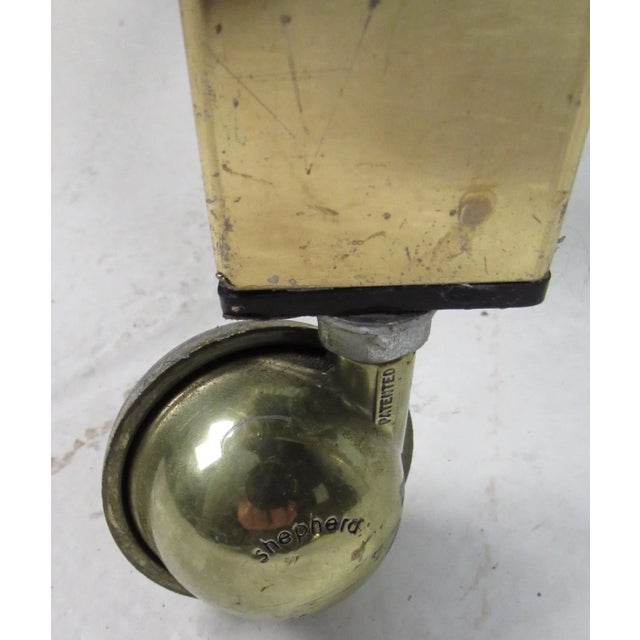 Brass Late 20th Century Modern Brass Bar Cart For Sale - Image 8 of 13