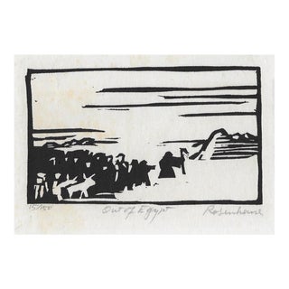1966 Irwin Rosenhouse Out of Egypt Woodcut For Sale