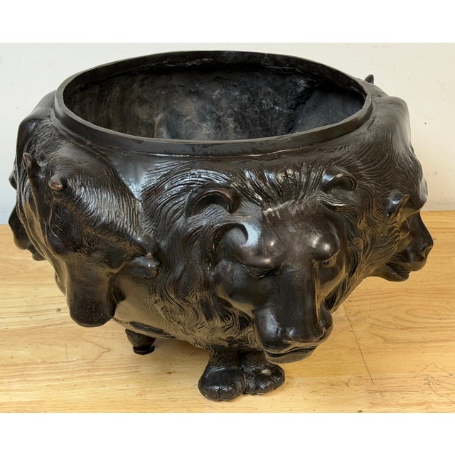 Large Meiji Japanese Bronze Zoomorphic Jardinière Attributed to Genryusai Seiya For Sale In West Palm - Image 6 of 18