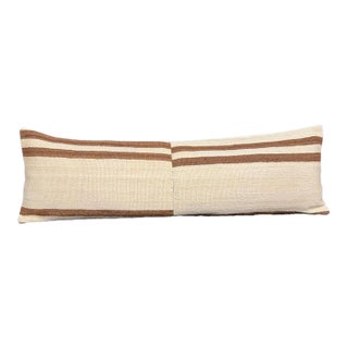 Turkish Hemp Pillow Cushion Natural Beige Brown Cushion Cover 14x45 For Sale