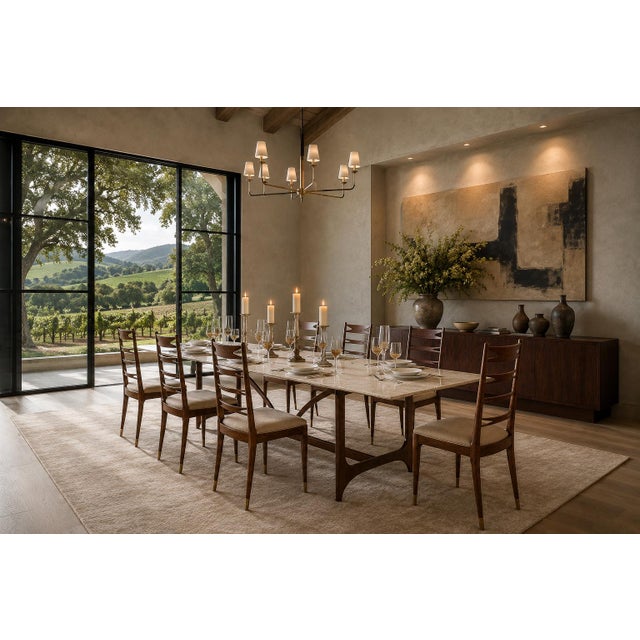 An exceptional set of eight Brazilian Modern dining chairs by Giuseppe Scapinelli, crafted in São Paulo in the 1950s and...