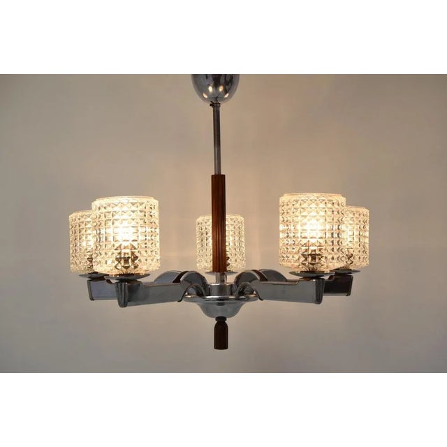 Mid-Century Chrome Chandelier, 1960s For Sale - Image 3 of 14