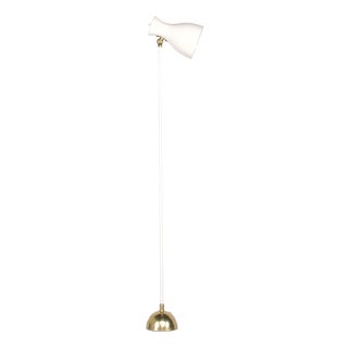 Floor Lamp in Brass and Lacquered Metal, Switzerland, 1950s. For Sale