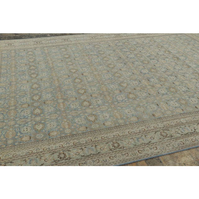 Rug & Kilim Antique Persian Tabriz Rug With Geometric Herati Designs in Blue - Rug & Kilim For Sale - Image 4 of 7