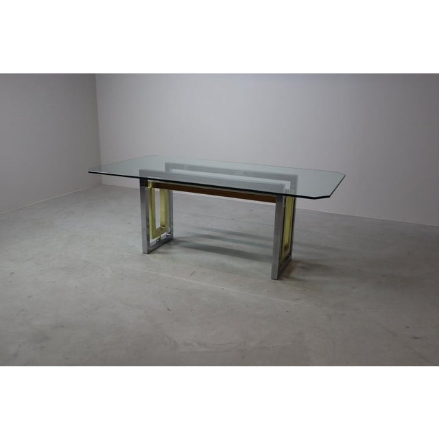 Dining Table in Chrome and Brass by Zevi, 1970s For Sale - Image 14 of 15