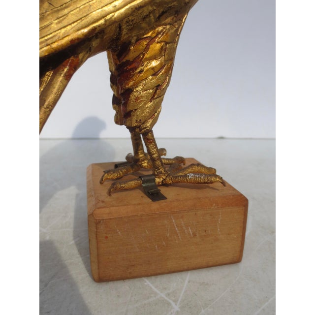 1950s Egyptian Carved Gilt Wood Falcon Circa 1950s For Sale - Image 5 of 7